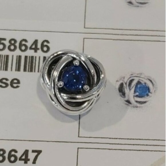 Authentic PANDORA Sterling Silver September Blue Eternity Circle Charm 790065C07 - Picture 2 of 8